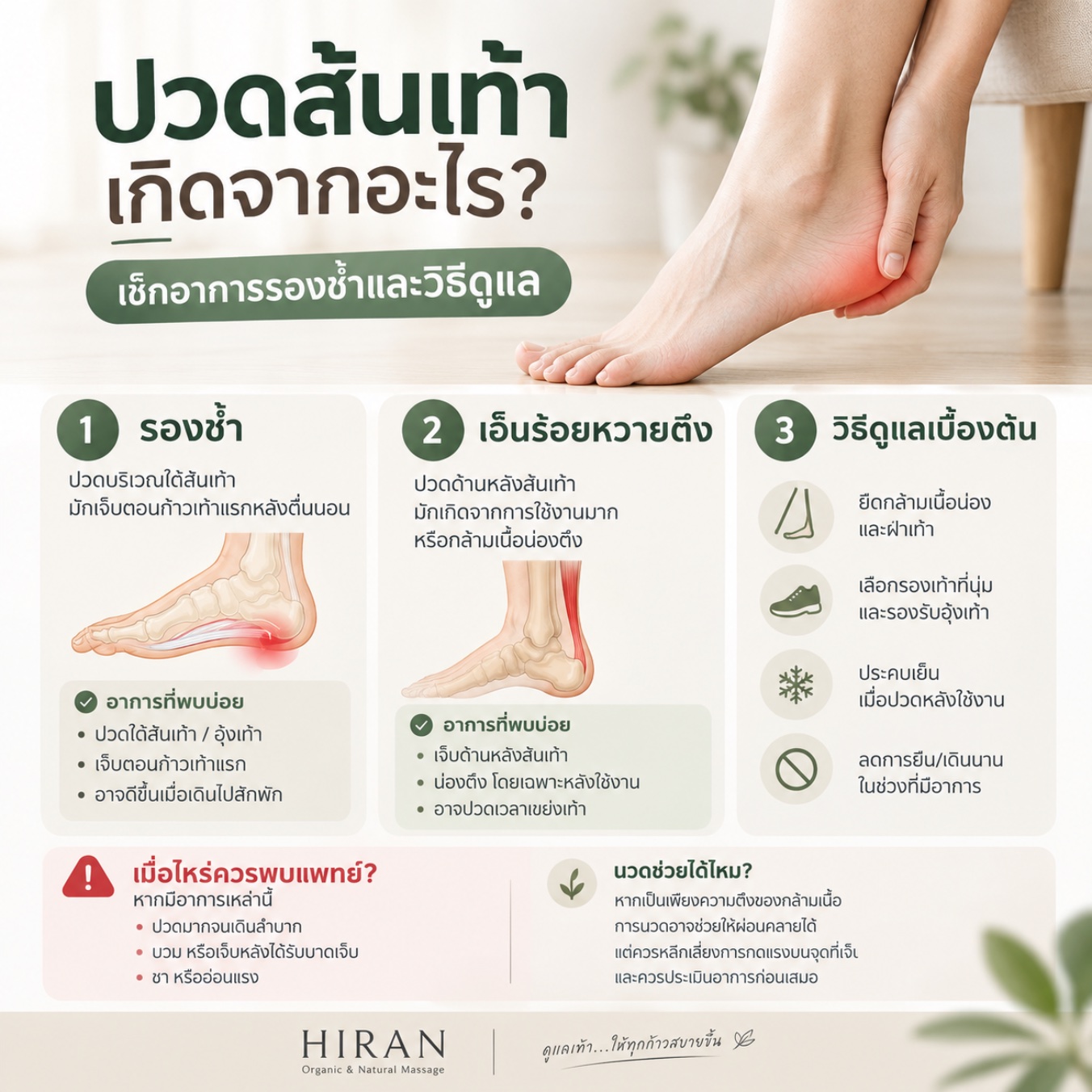 ปวดส้นเท้า เกิดจากอะไร? เช็กอาการรองช้ำและวิธีดูแล